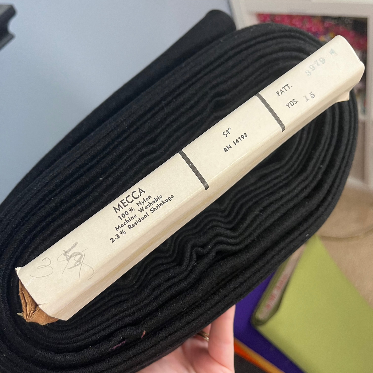 1970’s Black Velour Fabric - Nylon- BTY