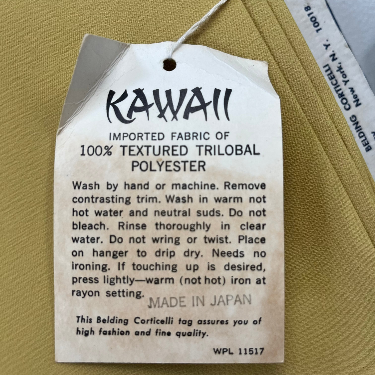 1970’s Mustard Yellow “Kawaii” Fabric - Polyester- BTY (Y6)