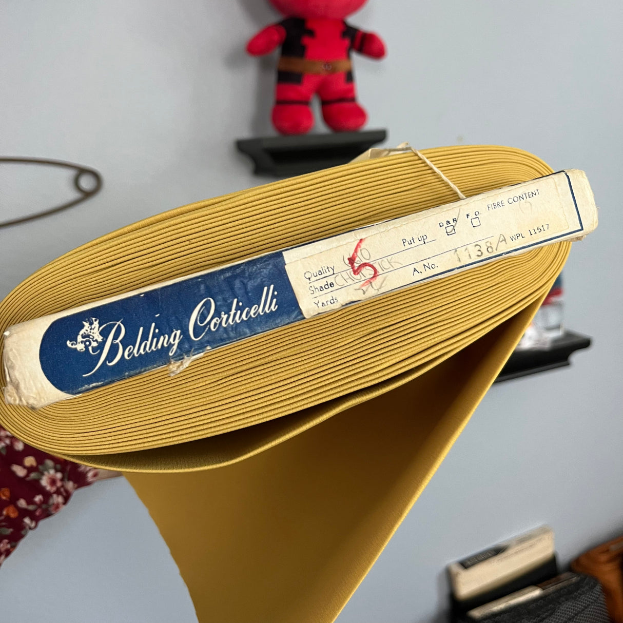 1970’s Mustard Yellow “Kawaii” Fabric - Polyester- BTY (Y6)