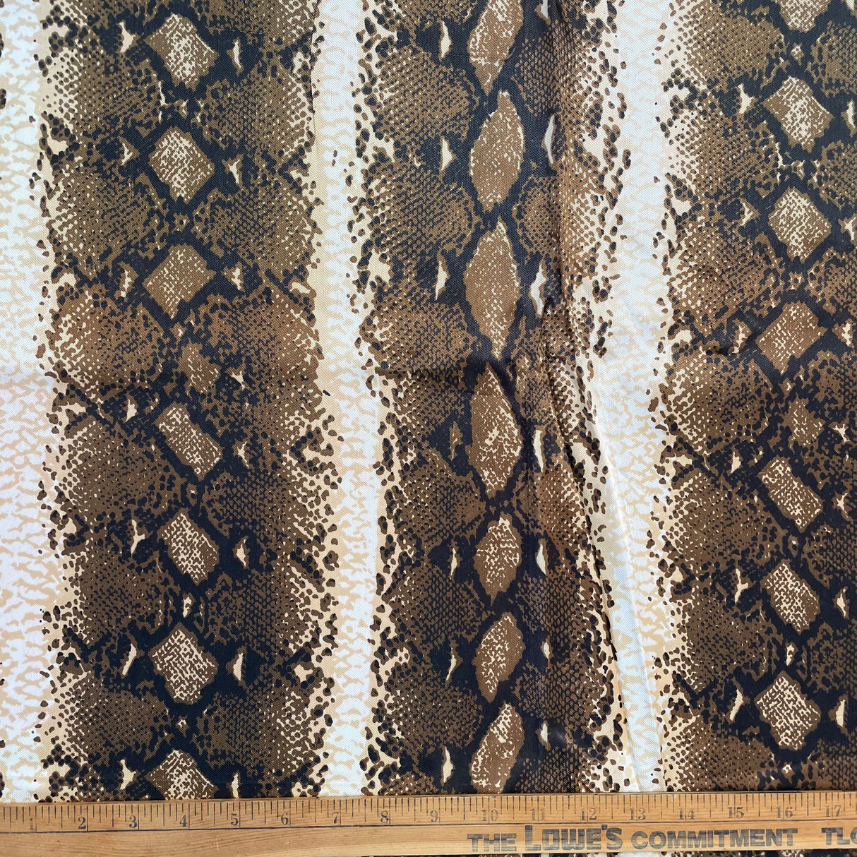 1970’s Brown Snakeskin Print Acetate Fabric - BTY (X13)