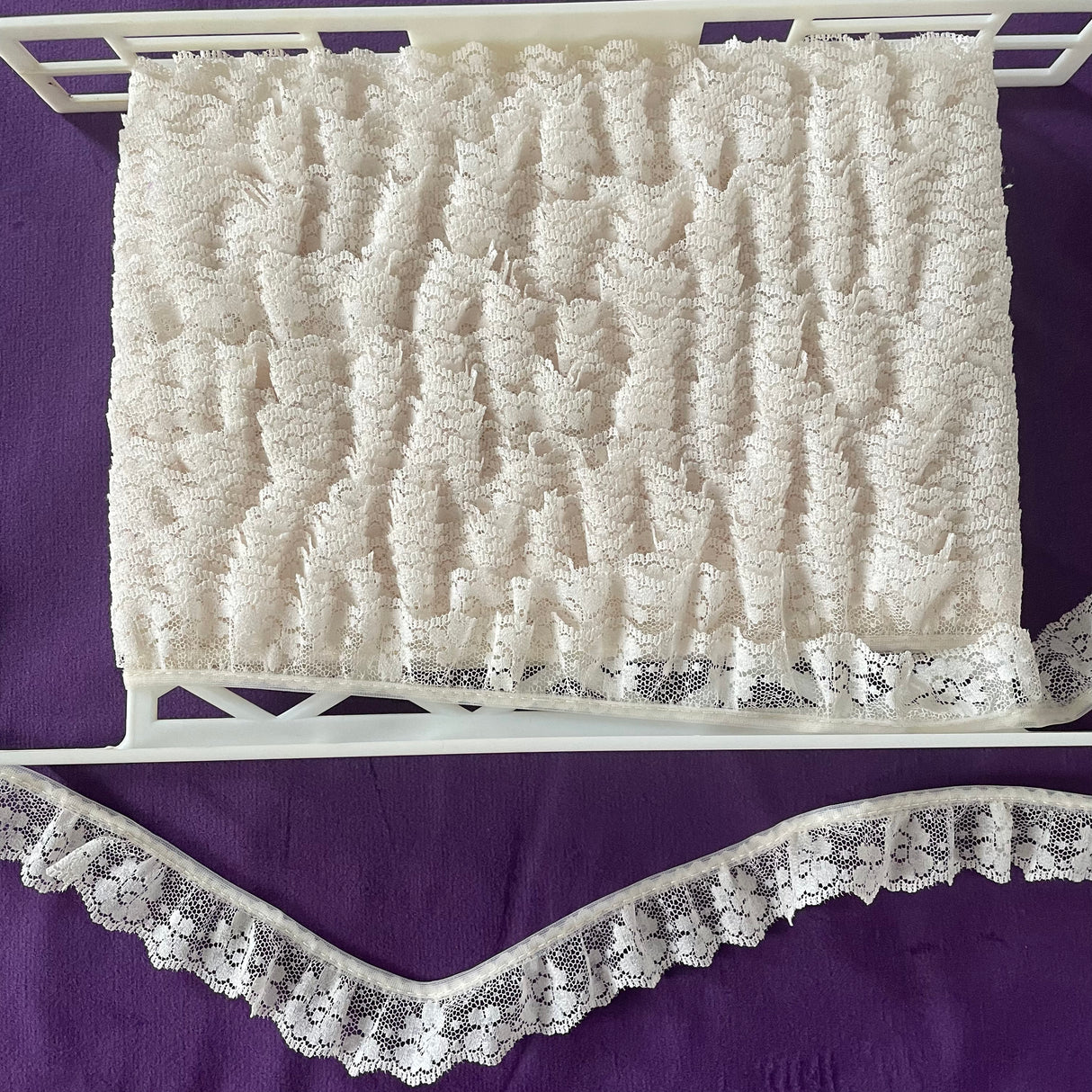 1970’s Ecru Floral Lace Synthetic Trim - BTY