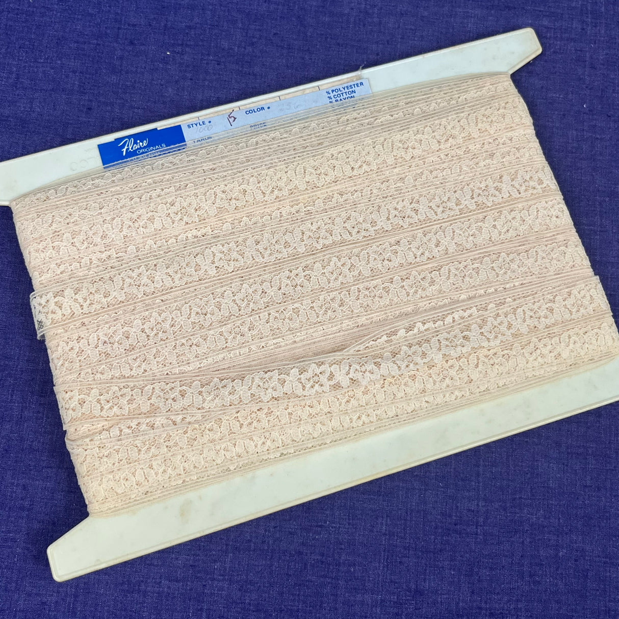 1970’s Floral Hem Tape/Lace - Nylon - Multiple colors available - BTY