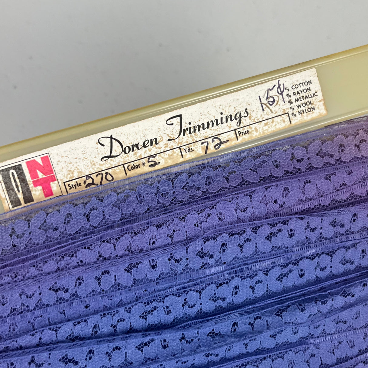 1970’s Floral Hem Tape/Lace - Nylon - Multiple colors available - BTY