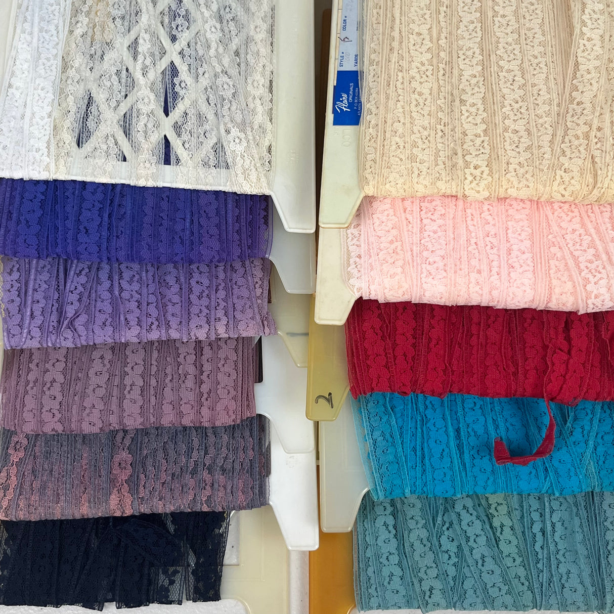 1970’s Floral Hem Tape/Lace - Nylon - Multiple colors available - BTY