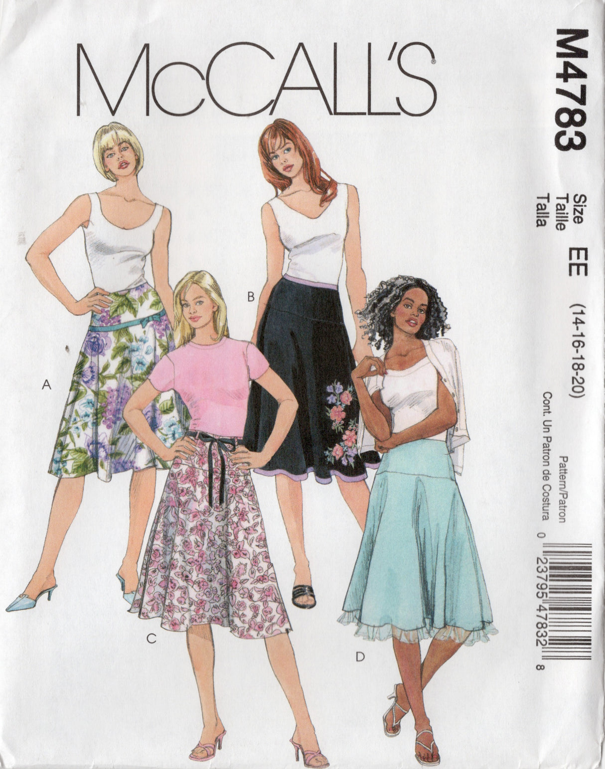 2000's McCall's Yoked Flared Skirt Pattern - Waist 28-34" - No. M4783