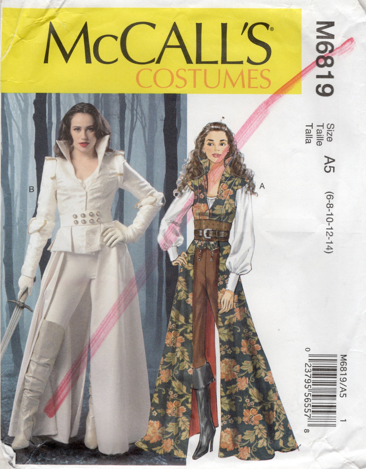 2010's McCall's Cut Away Jacket, Pants and Blouse Costume Pattern - Bust 30.5-36" - No. M6819