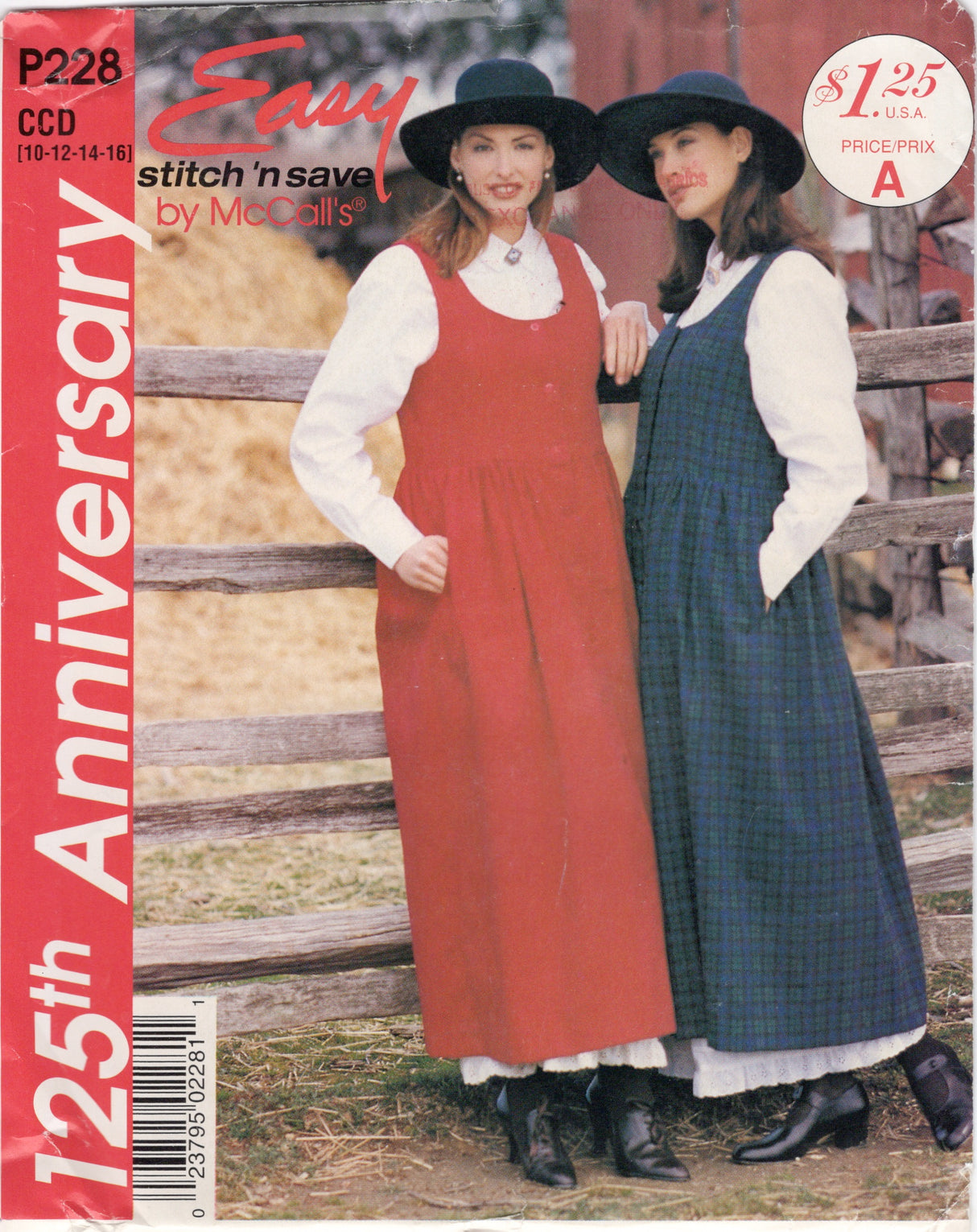 1990’s McCall's Jumper Dress and Petticoat Pattern - Bust 32.5-38" - No. P228