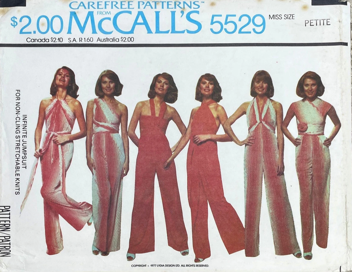 1970's McCall's The Infinite Jumpsuit Pattern - Bust 31.5-38" - No. 5529