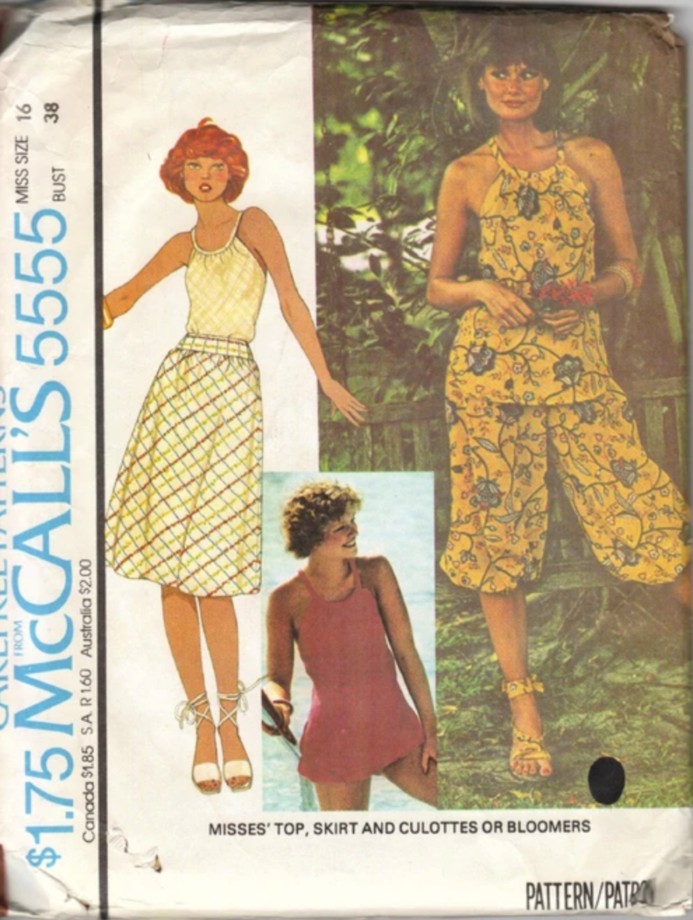 1970's McCall's Top, Skirt, Bloomers or Culottes pattern - Bust 31.5-38" - no. 5555