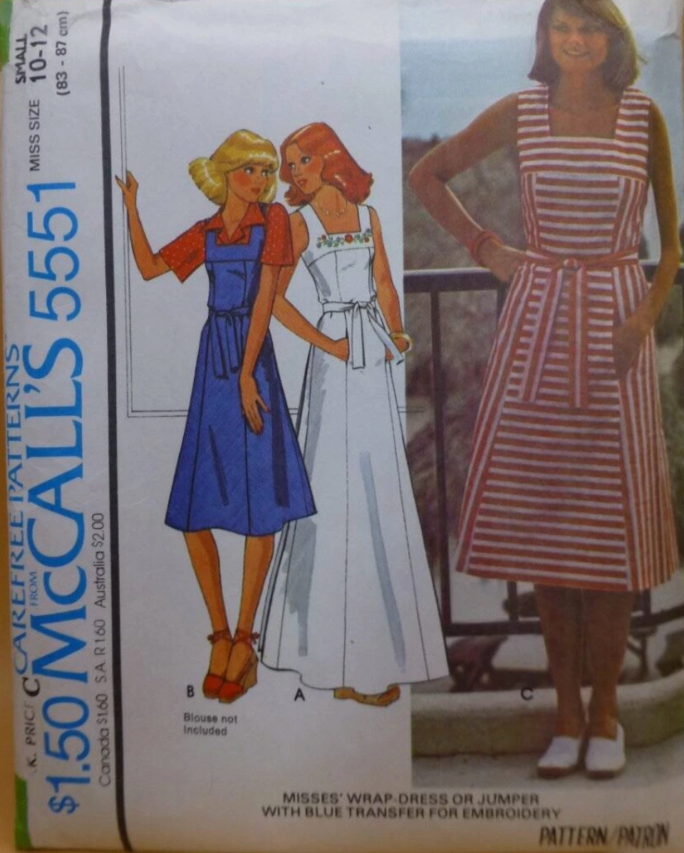 1970's McCall's Wrap Dress or Jumper Dress Pattern - Bust 30.5-42" - no. 5551