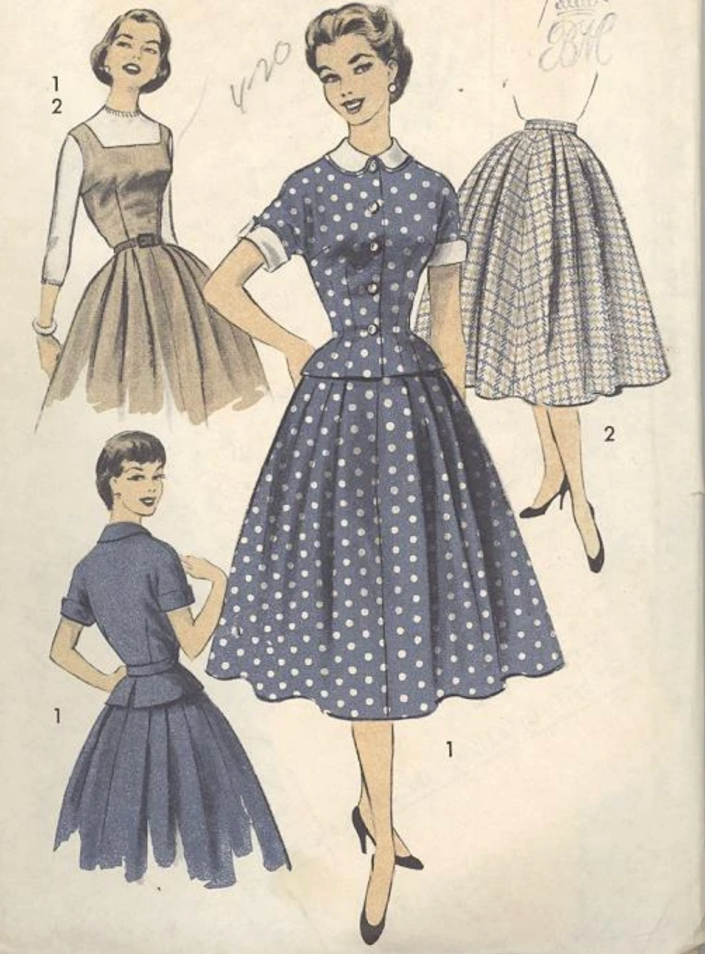 1950’s Advance Jumper Dress and Jacket Pattern - Bust 38” - No. 7784