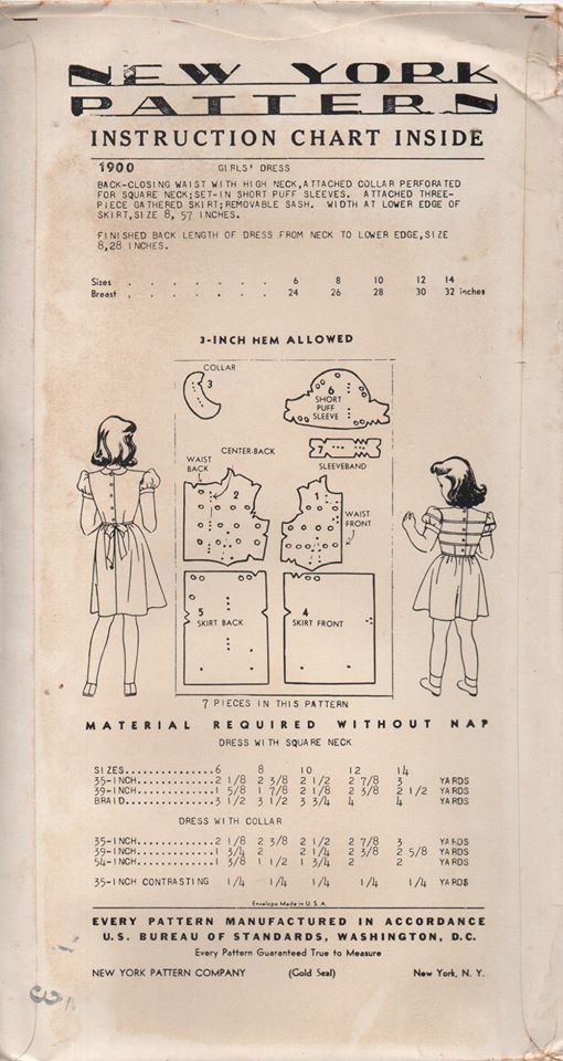 1940's New York One Piece Dress with Heart Details and Puff sleeves - Chest 30" - No. 1900