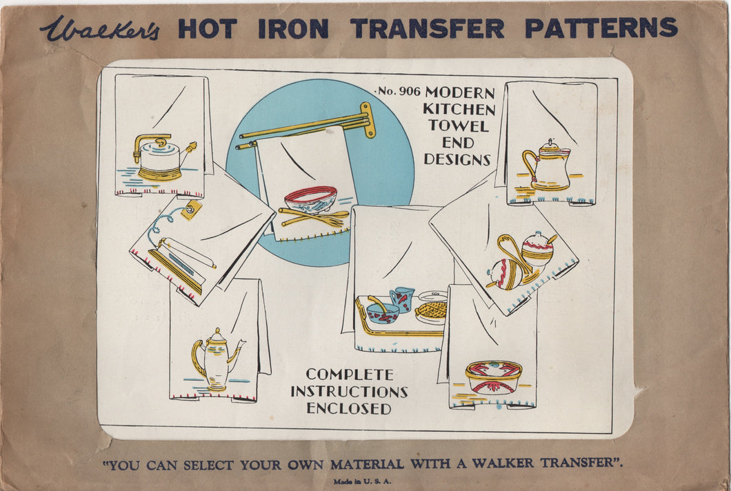 1930's Walker's Modern kitchen Toweling designs - No. 906