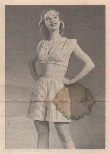 1940's Two Piece Pajama Pattern - Bust 30-32