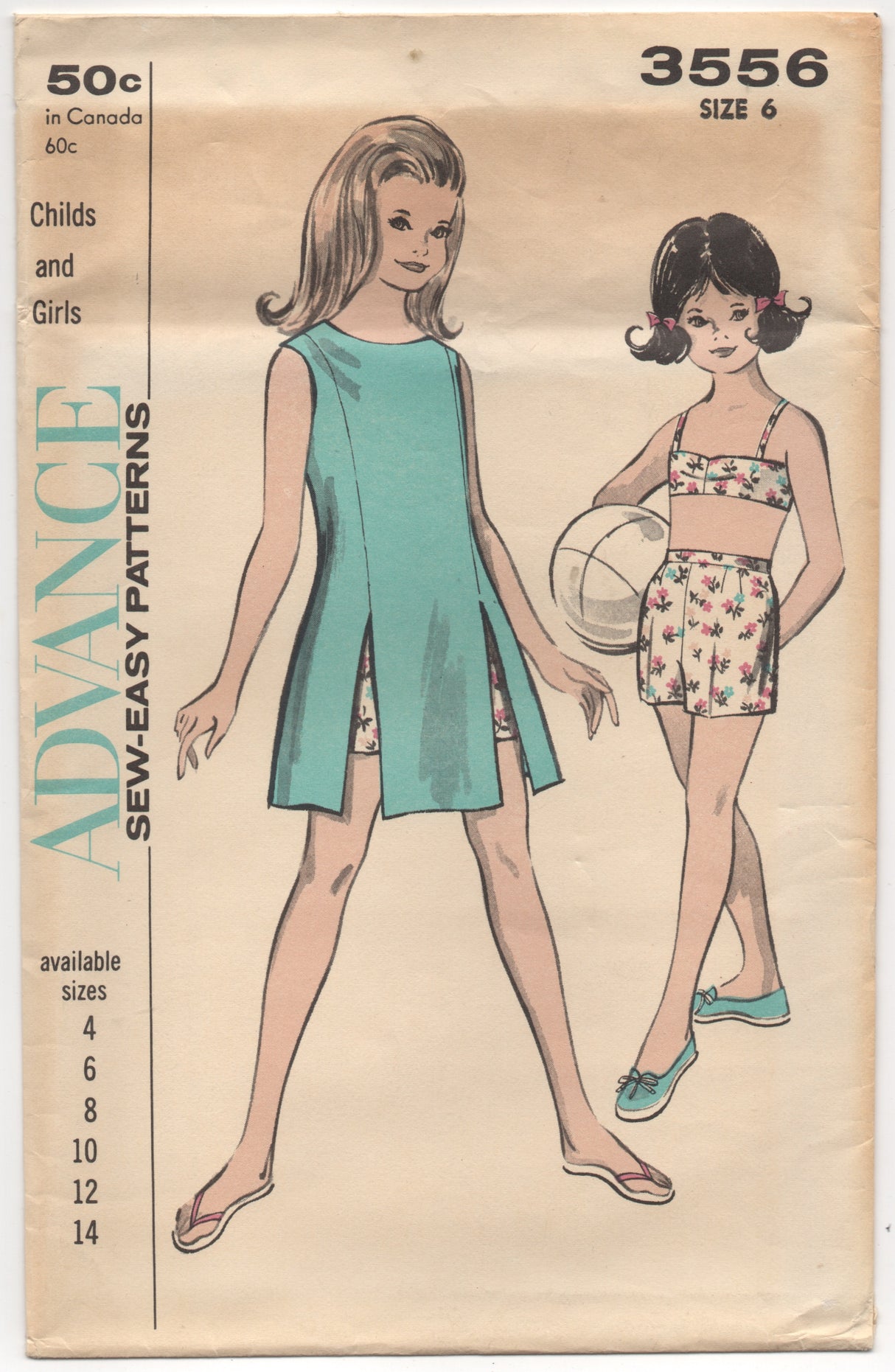 1960's Advance Bra Top, Shorts, and One Piece Dress - Breast 24" - UC/FF - No. 3556
