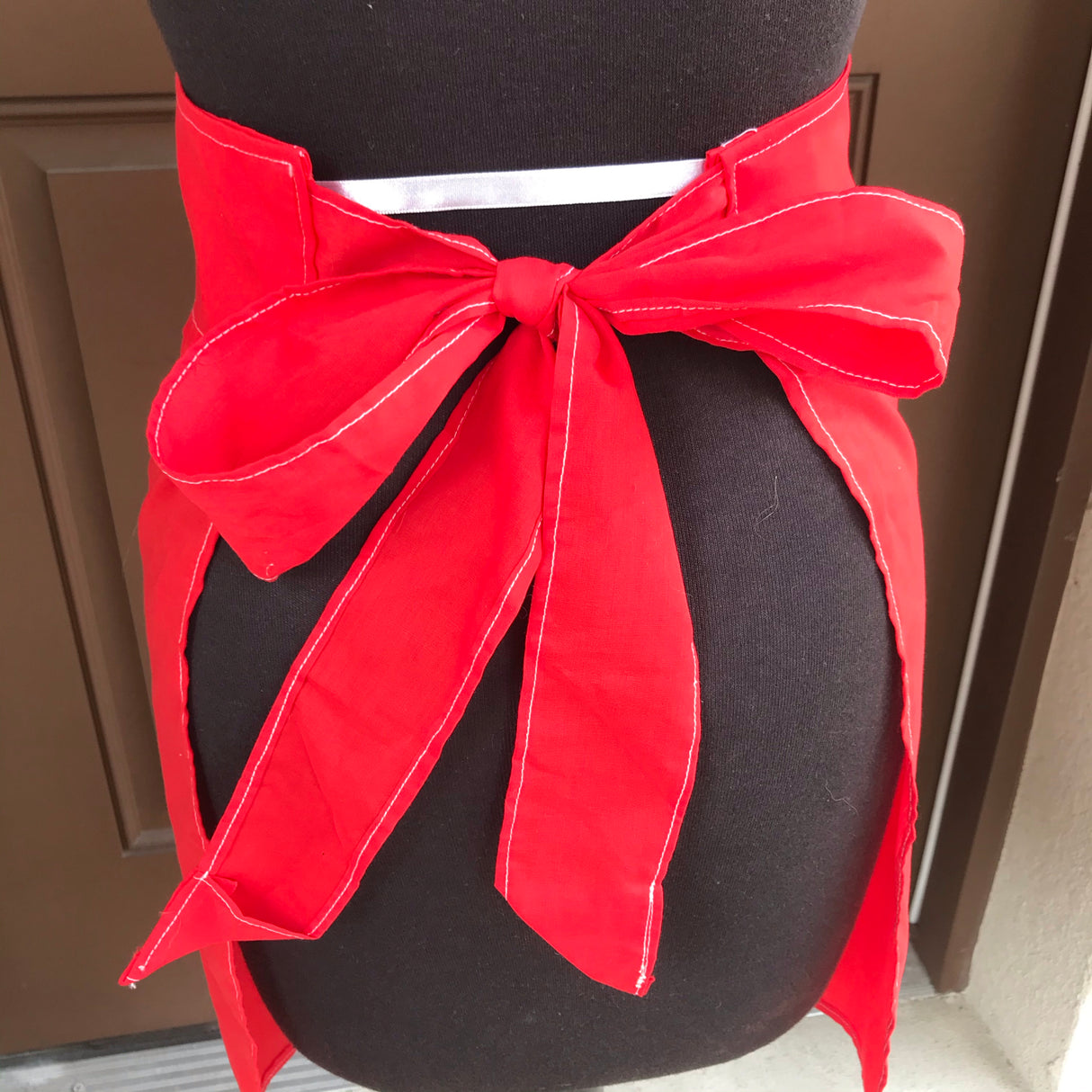 1970’s Red “Boxers” - Half Apron - Cotton blend