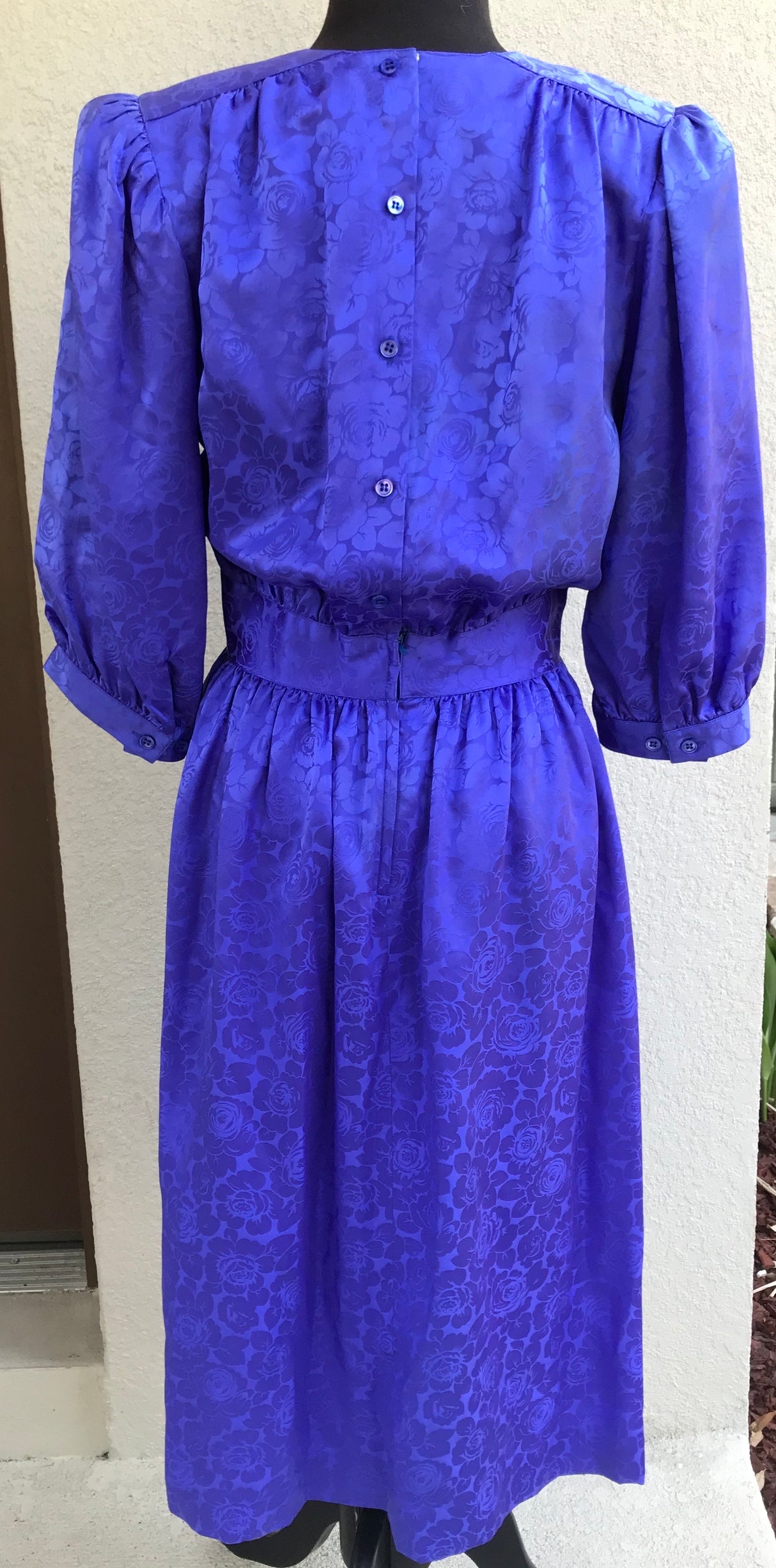 1980’s Cadaz Floral Jacquard Silk Dress - S/M
