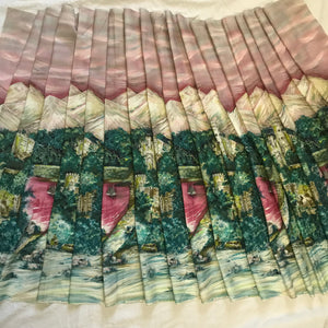1950’s Tristan’s Castle Border Print Cotton fabric - pink colorway