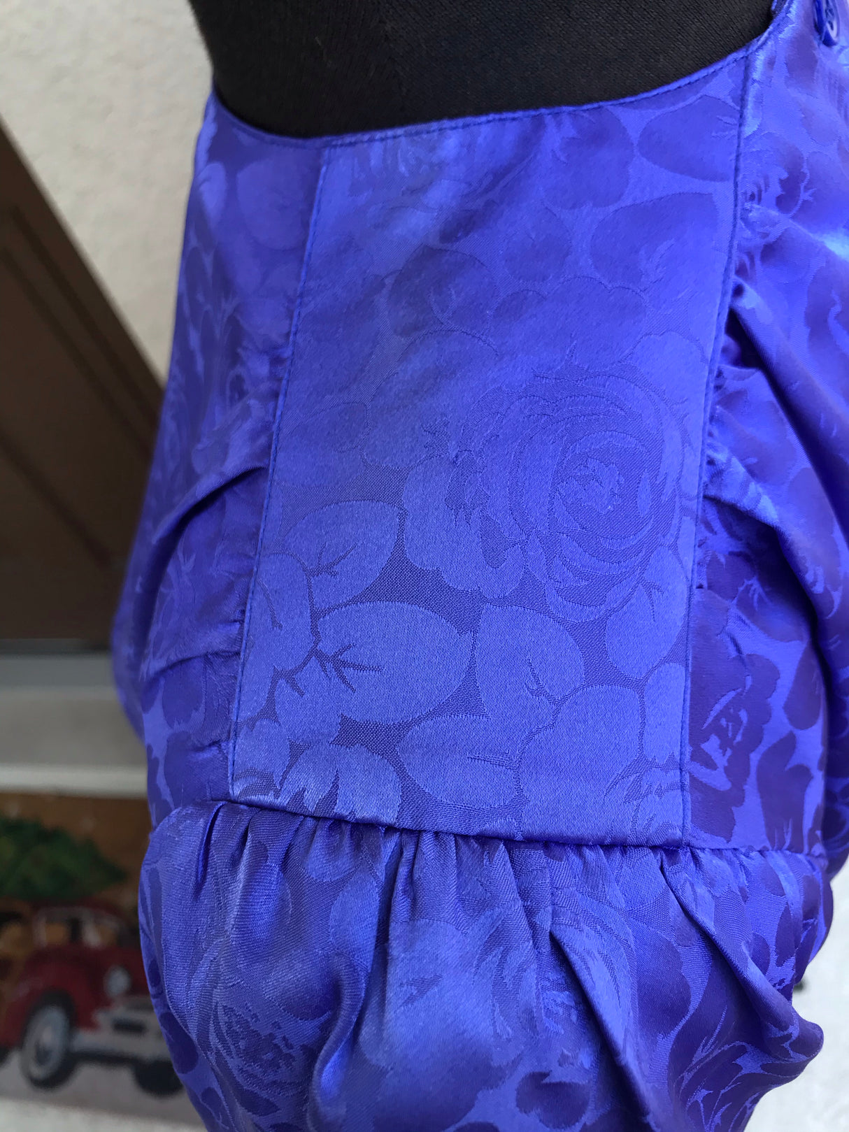 1980’s Cadaz Floral Jacquard Silk Dress - S/M