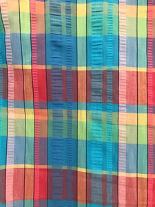 1970’s Bright Seersucker striped fabric - Cotton Blend