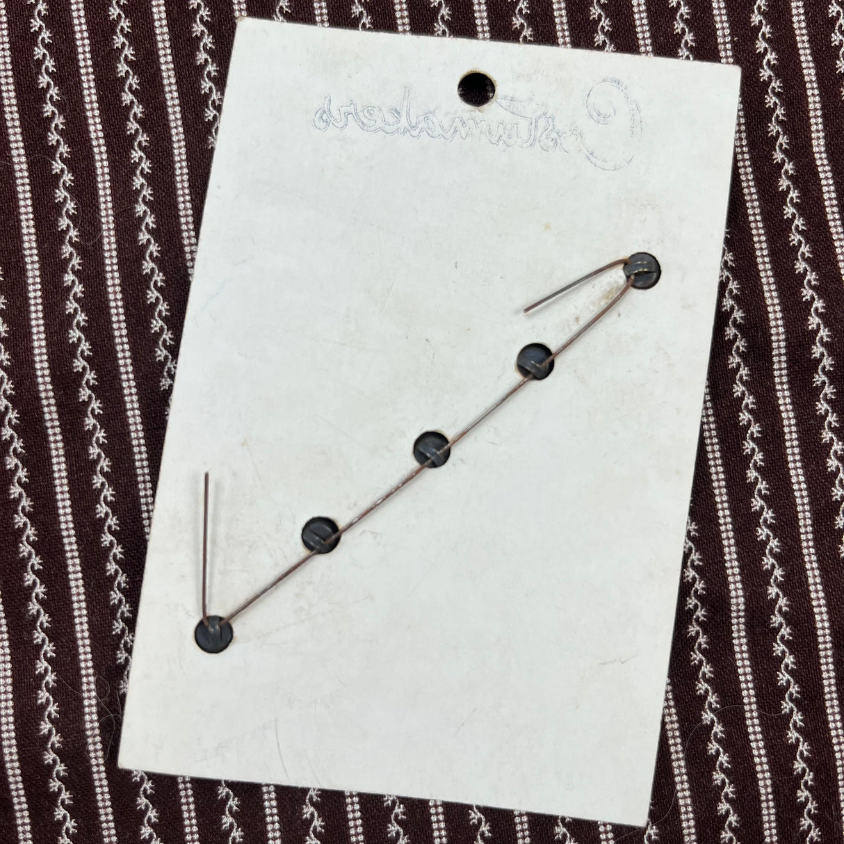 1950’s Costumakers Glass Rhinestones Buttons in metal shank - Clear - on card