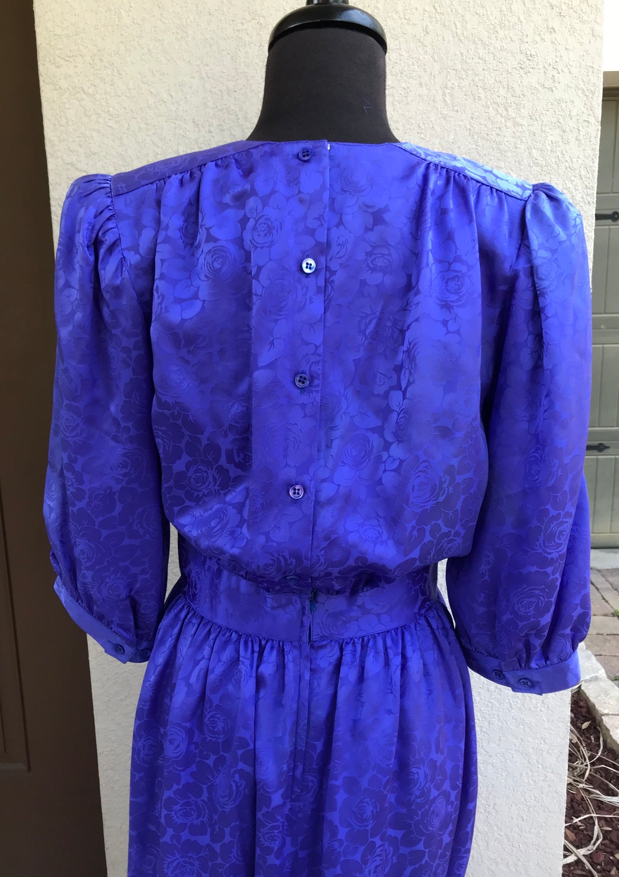 1980’s Cadaz Floral Jacquard Silk Dress - S/M