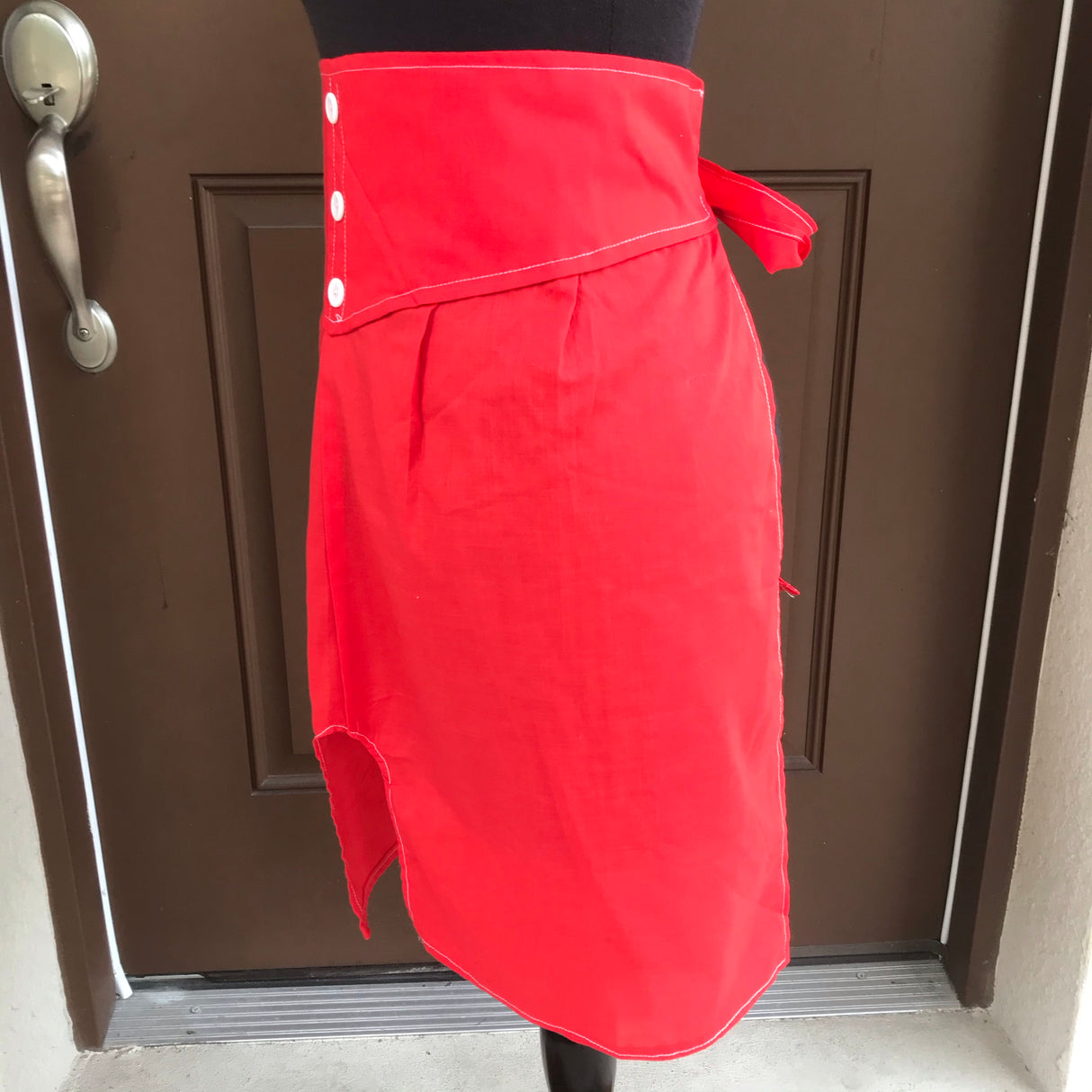 1970’s Red “Boxers” - Half Apron - Cotton blend