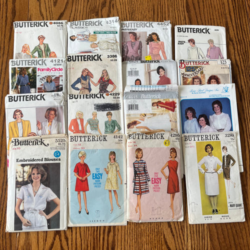 Vintage Pattern LOT of UNCHECKED patterns 1960-90’s - Bust 30-34