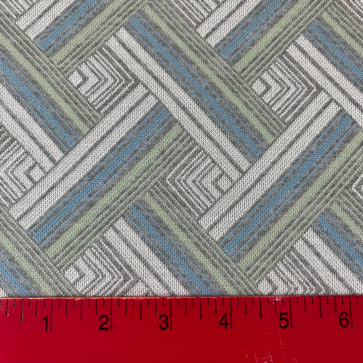 1970’s Blue Green Grey Polyester Double Knit Fabric - BTY