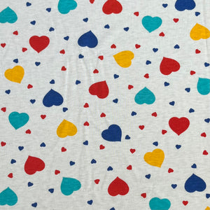 1980’s Novelty heart print knit fabric - Poly/cotton