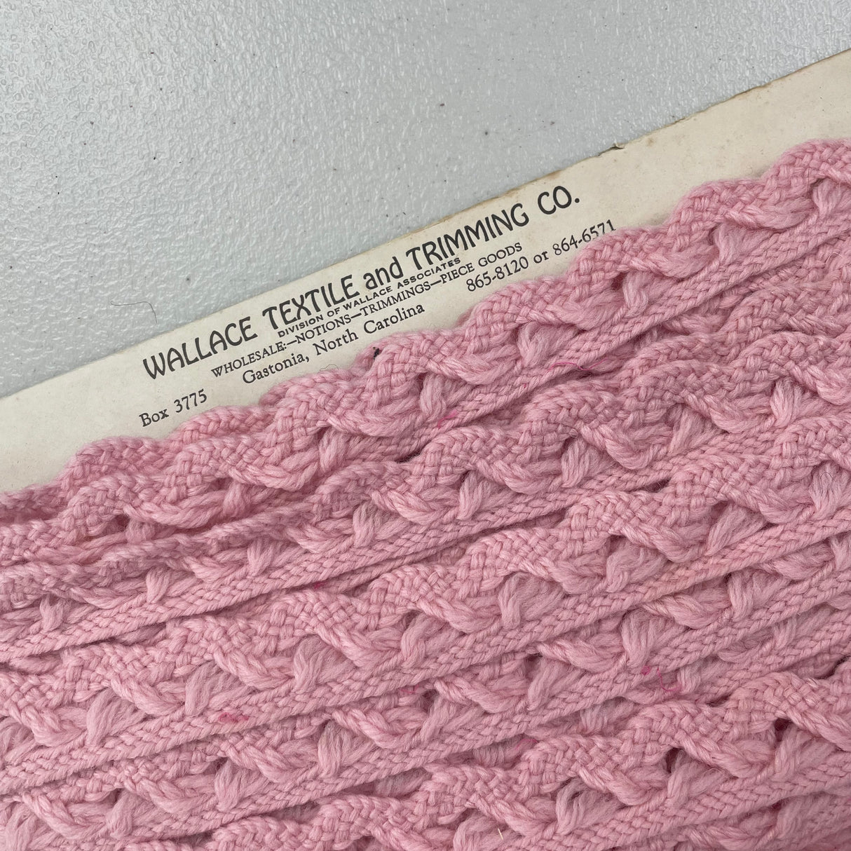 1970’s Light Pink Wavy Wool Trim - BTY