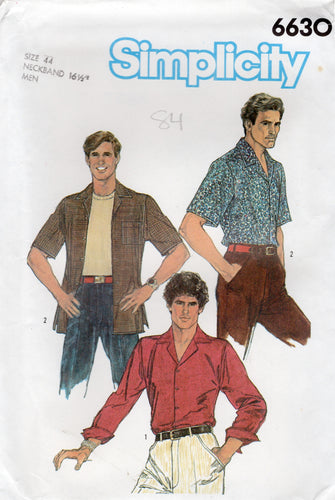 1980's Simplicity Men's Button-up Shirts - Chest 44
