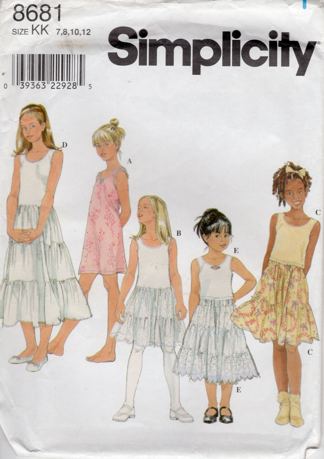 1990's Simplicity Child’s Slip  and Camisole - Chest 26-30