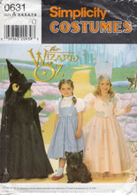 1990's Simplicity Child's Wizard of Oz Dorothy, Wicked Witch of the West and Glinda Costume Pattern - Size 3-8 - No. 0627