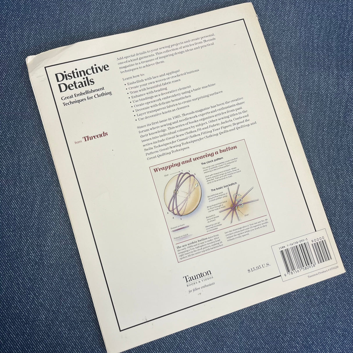 1990’s Distrinctive Details Embellishment Techniques Sewing Book - Softcover