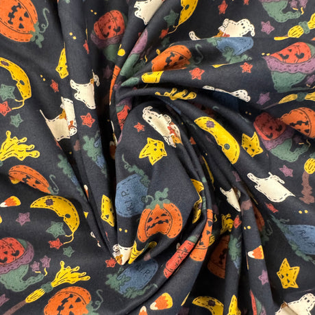 1990’s Halloween and Pumpkin Novelty Print Cotton fabric (P73)