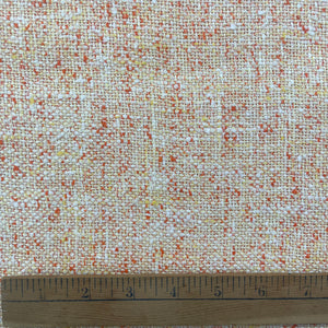 1970's Apricot and White Woven Cotton/Linen Fabric - BTY
