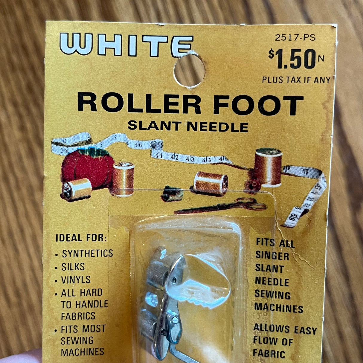 1970's Roller foot - slant needle - White - NOS