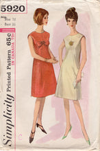 1960's Simplicity Misses' One-Piece Dress Pattern - Bust 36" - No. 5920