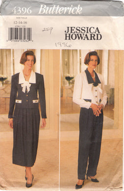 1990's Butterick with Jessica Howard Two Piece Dress or Pants Suit - Bust 34-36-38