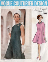 1960's Vogue Couturier Design One Piece Godet Dress by Federico Forquet - Bust 36" - No. 2066