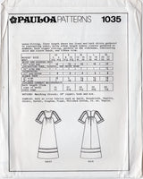 1980's Pauloa Patterns Maxi Dress with Large Yoke Pattern - Bust 29.5-44" - No. 1035