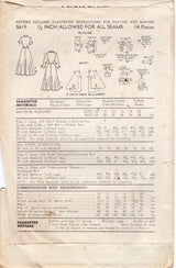 1950's Advance Fit and Flare Dress Pattern with Patch Ruffle Pockets Pattern - Bust 30" - No. 5619