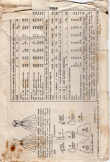 1950's Simplicity Fit and Flare Dress Pattern with Square Neckline and Large Collar - Bust 30" - No. 1044