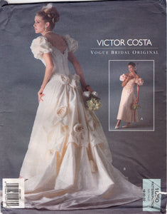 1990's Vogue Bridal Original - Victor Costa - Misses' Petite Wedding Dress Pattern - Bust 40-44" - No. 1060