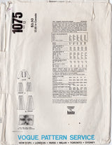 1970's Vogue Paris Original Shirtwaist Dress pattern with Bow Accent by Balmain - Bust 34" - No. 1075