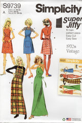 1970's Simplicity REPRODUCTION Jiffy Back Wrap Dress Pattern - Bust 29.5-44" - No. S9739