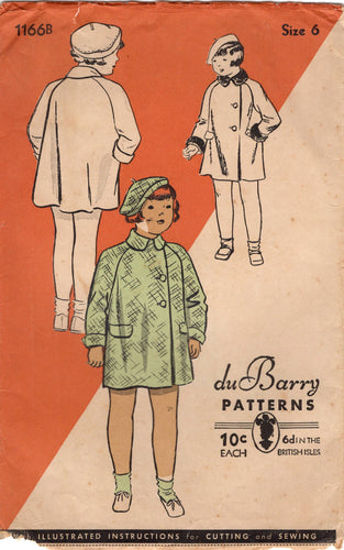 1930's DuBarry Child's Coat and Beret Pattern - Breast 24