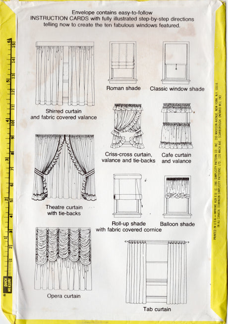 1980’s Simplicity House Curtains and Window Coverings Cards - No. 118