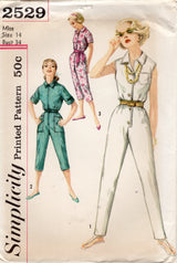 1950's Simplicity Coverall Jumpsuit Pattern – Bust 34” - No. 2529